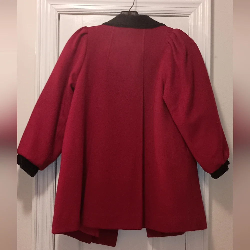 Jennifer Moore Vintage girls Red Black Dress Coat Hat 6x
